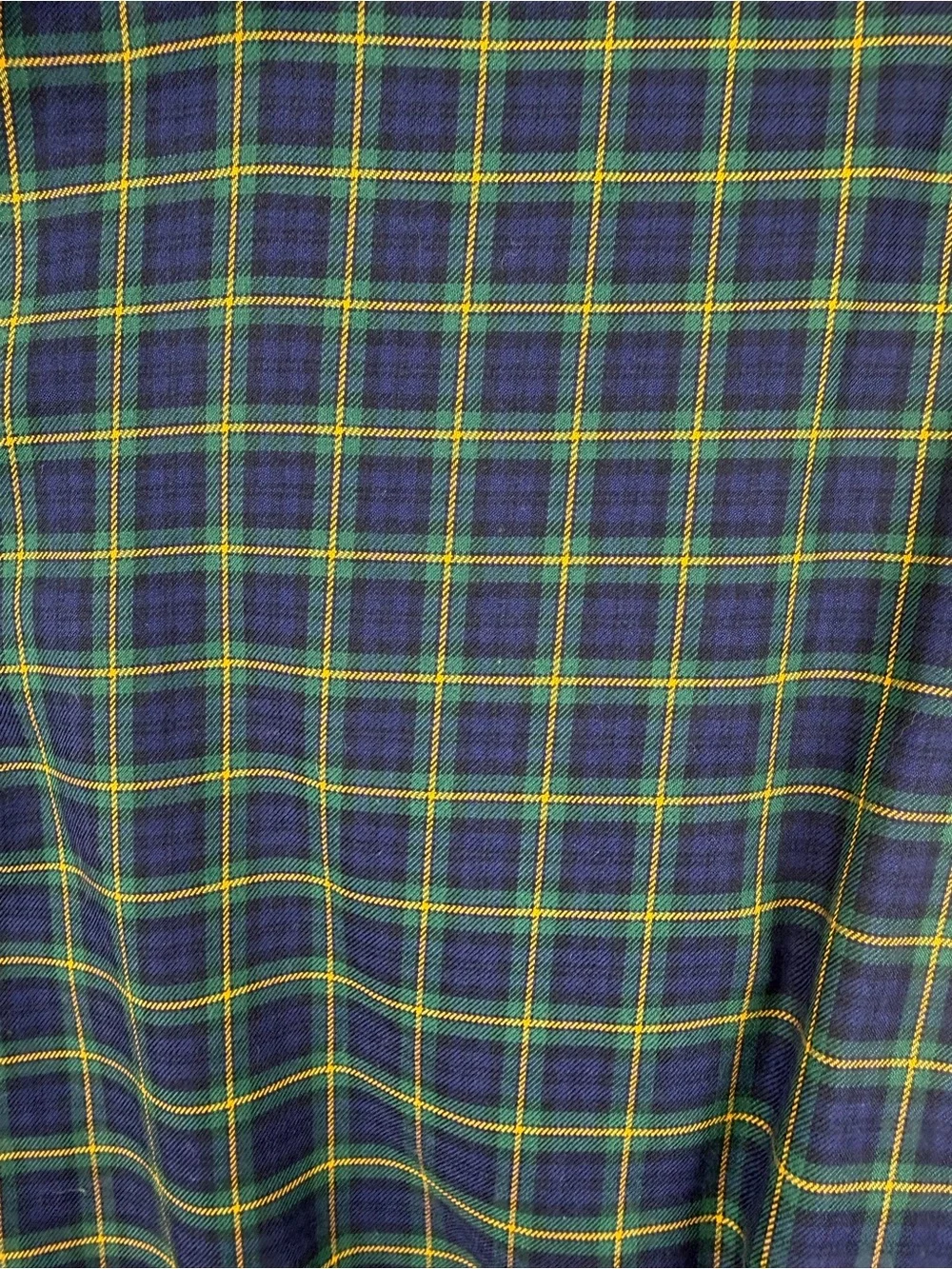 Polo Ralph Lauren Men’s XL 120s Twill Navy Green Yellow Plaid Shirt